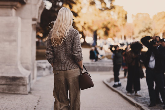 September 29, 2018: Paris, France - Street style outfit during Paris Fashion Week  - PFWSS19