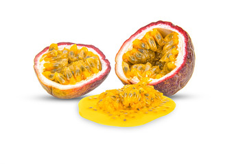 passion fruit on white background