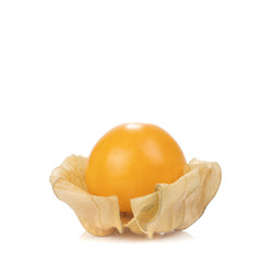 Cape Gooseberry (Physalis  Peruviana) or Ground cherries, Physalis minima, Pygmy ground cherry, Inca berry, Golden strawberry, Strawberry tomato, Husk tomato isolated on white background