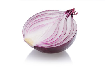 half red onion isolate on white with clipping path