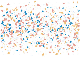 Festive color rectangle confetti background. Abstract frame confetti texture for holiday, postcard, poster, website, carnivals, birthday and children's parties. Cover confetti mock-up. Wedding card