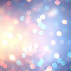 Fantasy bokeh empty background. Miracle glitter defocus template. Magical iridscent abstract illustration. Delicate pink blue lilac yellow sparkles blurry texture.