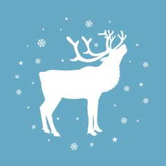 Obraz na płótnie Canvas Reindeer silhouette