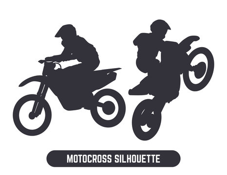 Motocross jump silhouette illustration graphic element