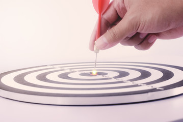 Photo darts that stick to the target, Concept to target marketing or in the way business, The businesses must have a goal the driving force, In order to succeed.