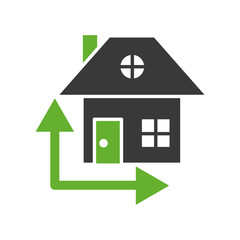 Obraz premium house front facade with arrows signals