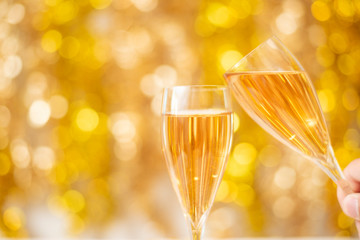 Happy new years background, Gold Bokeh