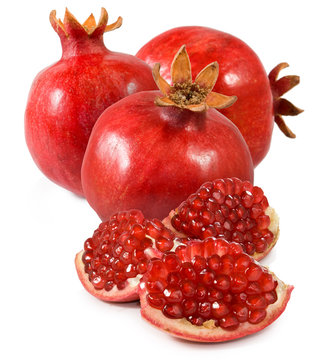 isolated image of pomegranate closeup