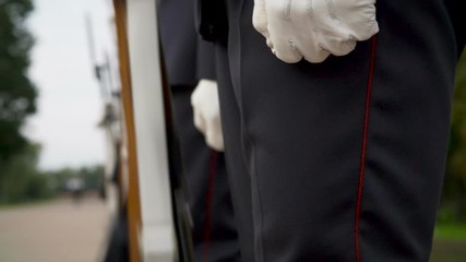 Guards of honor armed on duty