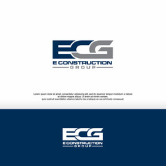 initials ECG for construction companies, the letter CG stands for construction group, logo