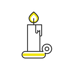 merry christmas candles isolated icon