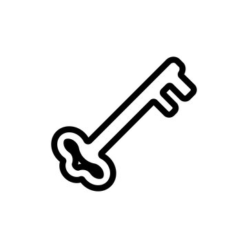 Magic key icon vector. A thin line sign. Isolated contour symbol illustration