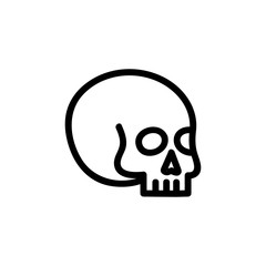 Magical skull icon vector. A thin line sign. Isolated contour symbol illustration