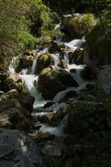 Fototapeta na wymiar Rio Tejo in the village Bulnes in national park Picos de Europa in Asturia,Spain,Europe
