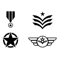 Set Military Wave Logo Template vector symbol