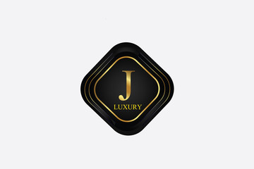 Golden Circle Luxury Letter J logo. Elegant Luxury Logo template in vector for Restaurant, Royalty, Boutique, Cafe, Hotel, wedding, Jewelry, Fashion , emblem, label vector illustration with golden col