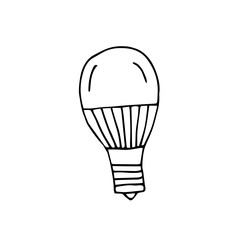Hand drawn LED lamp. Doodle vector illustration for greeting cards, posters, stickers, packaging. Isolated on white background.