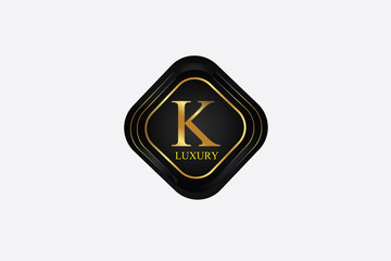 Golden Circle Luxury Letter K logo. Elegant Luxury Logo template in vector for Restaurant, Royalty, Boutique, Cafe, Hotel, wedding, Jewelry, Fashion , emblem, label vector illustration with golden col