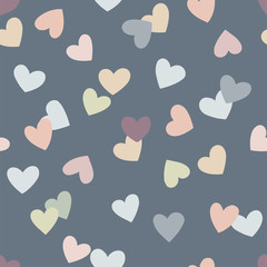 Vector seamless pattern with colorful hearts. Creative scandinavian childish background for Valentine's Day