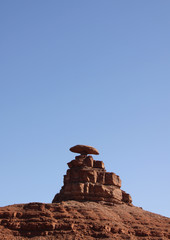 Fototapeta na wymiar View of Mexican Hat rock in Utah USA