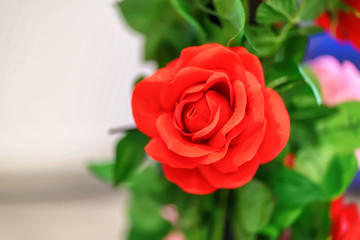 Rose artificial flowers is maked by hand. It's decoration
