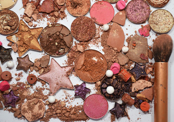 breaked blushon on white background