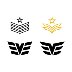 Set Military Wave Logo Template vector symbol