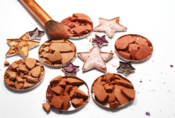 breaked blushon on white background