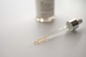 natural skincare products on white background.