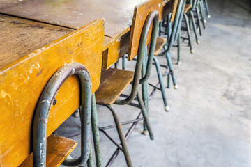 Close up chair and table in vintage style 