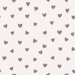 Vector seamless pattern with little hearts. Creative scandinavian childish background for Valentine's Day. Neutral hearty backdrop for wrapping paper, textile, fabric, card making.