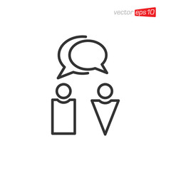 Talking Community Icon Design Vector
