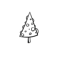 Christmas tree doodle pine tree sketch tree drawing holiday decoration star ornament retro Xmas