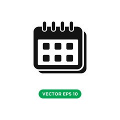 calendar vector icon template design concept on white background