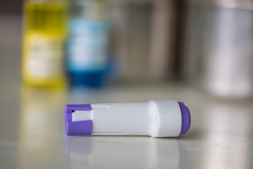 Blood collection device placed on the table.