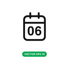 calendar vector icon template design concept on white background