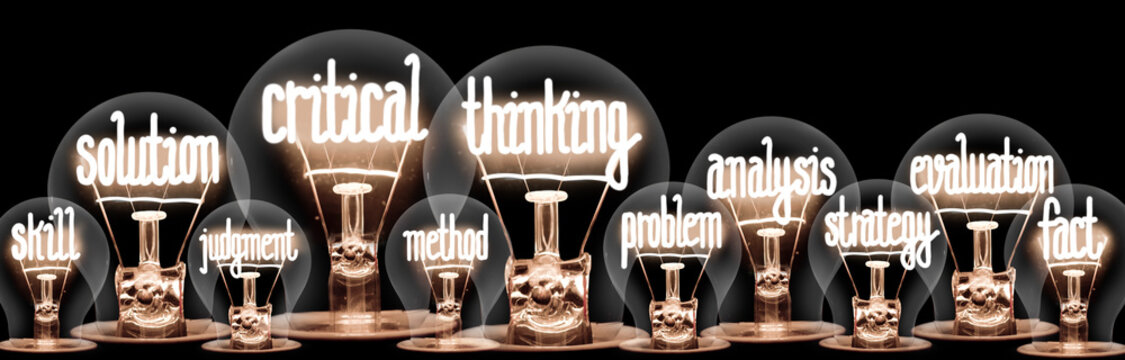 Light Bulbs with Critical Thinking Concept