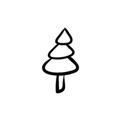 Christmas tree doodle pine tree sketch tree drawing holiday decoration star ornament retro Xmas