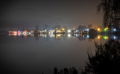 Float Home Village at Night