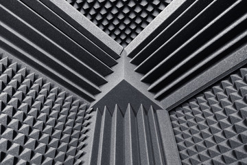 acoustic foam absorber and bass traps for sound dampering background - obrazy, fototapety, plakaty