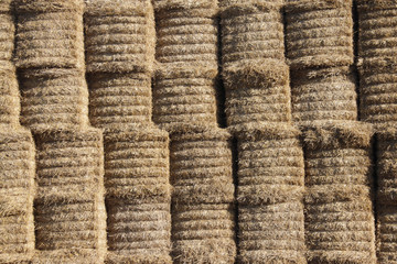 Stack of hay bales full frame