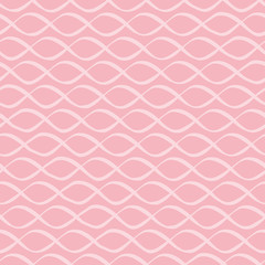 Modern doodle ornamental white entwined cord. Hand drawn irregular feel. Seamless geometric vector pattern on pink background. Great for summer, baby, wedding products, packaging, stationery, texture