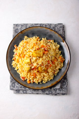 Chicken Pilaf with vegetables and spices