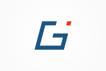 Initial Letter G and I Logo. Flat Vector Logo Design Template element