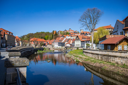 Ha&szlig;lach river in front of fortress Rosenberg