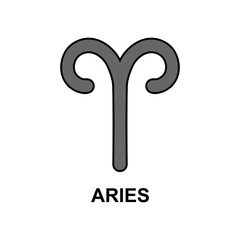 Aries zodiac sign, icon. Vector illustration