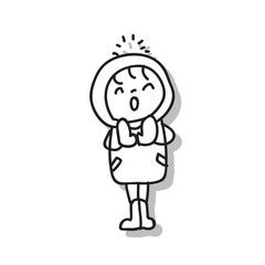 children illustration hand drawing vector happy kid girl happiness concept abstract cartoon character