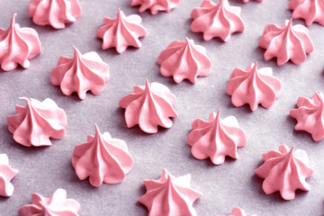 Pink cream cake decor, marshmallow decor