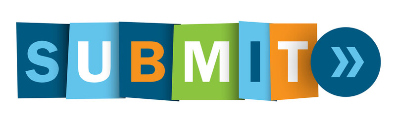 SUBMIT colorful vector typography web button