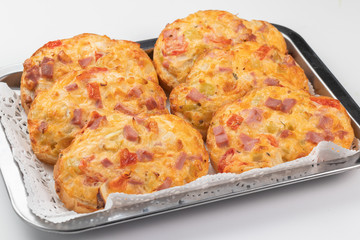 Hot ham and cheese sandwiches